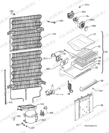 Взрыв-схема холодильника Electrolux EN53453AW - Схема узла Cooling system 017